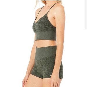Alo Yoga Alosoft Lavish Sports Bra in Military Green